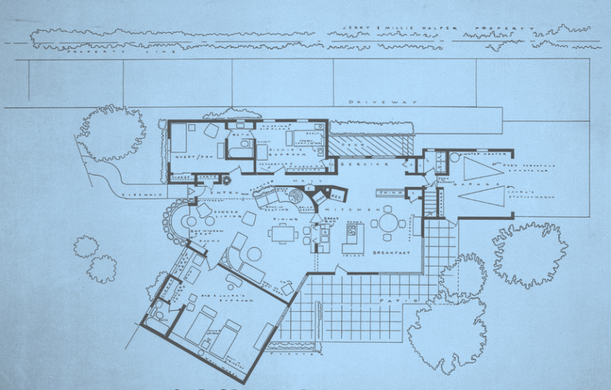 Graphic Royalty Free Dreamhouse Drawing Blueprint - Dick Van Dyke Show House Floor Plan (866x553), Png Download