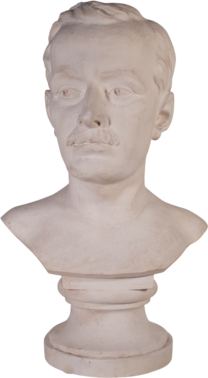 Plaster Bust Of Moustached Male - Plaster (1024x1631), Png Download