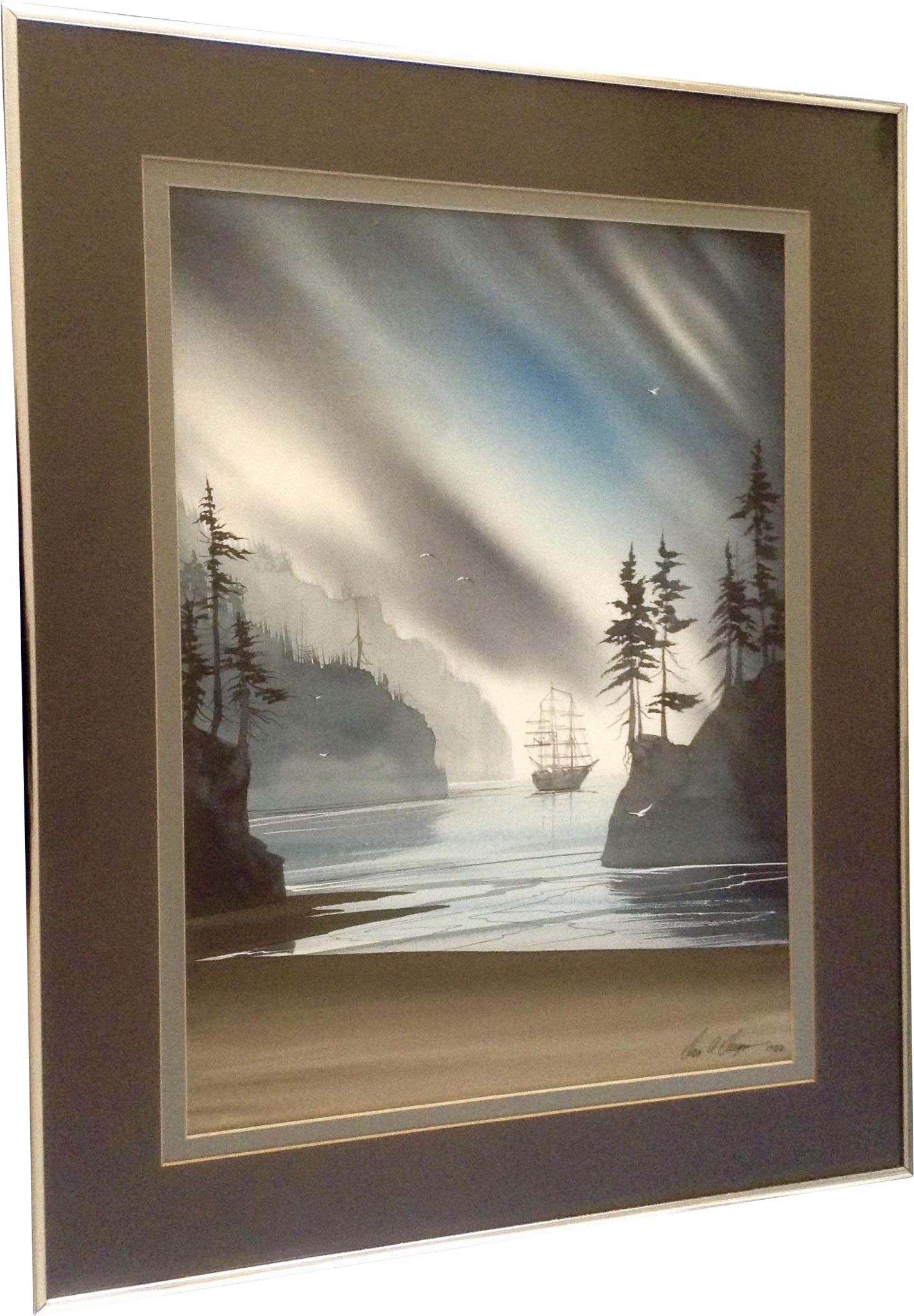 Dan Allen Deegan Watercolor Painting, Ghostly Sailing - Watercolor Painting (2048x2048), Png Download