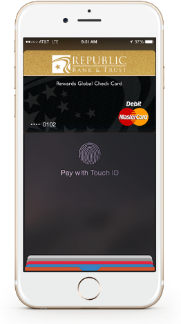 White Iphone With Apple Pay On The Screen - Smartphone (261x480), Png Download