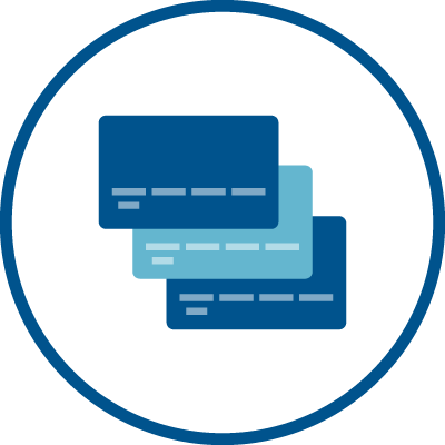 Cartoon Icon With Three Stacked Credit Cards - Communityamerica Credit Union (400x400), Png Download
