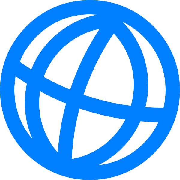 Blue Globe Clip Art - Web Logo Vector Png (600x600), Png Download