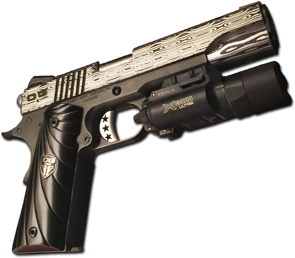 Ultimate Bedside Tactical 1911 - 1911 .45acp With Flashlight (600x600), Png Download