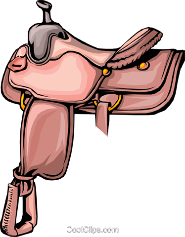 Horse Saddle Royalty Free Vector Clip Art Illustration - Saddle Clipart Png (374x480), Png Download