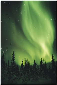 Aurora Borealis, Canada > National Geographic Art Store - Aurora Borealis Oil Painting (350x350), Png Download