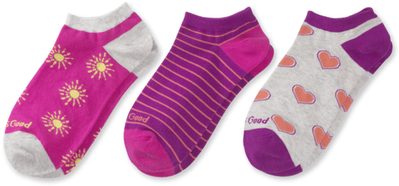 3-pack Women's Hearts & Suns Low Cut Socks - Woman (570x570), Png Download
