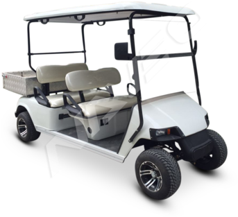 White 4 Seater Golf Cart With Cargo - Golf Cart (500x375), Png Download