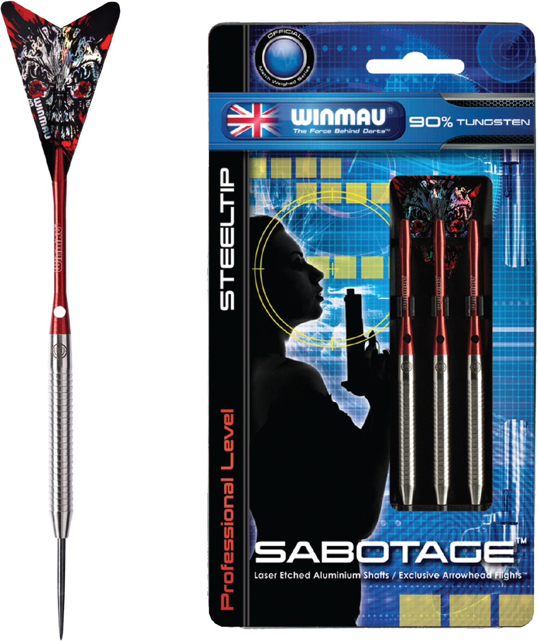 Thumbnail-dart - Winmau Sabotage Tungsten Darts (1500x1500), Png Download