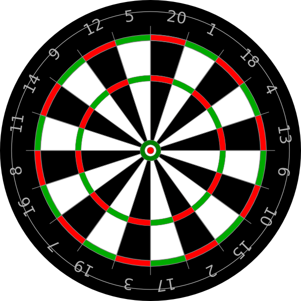 Dart Board Clip Art At Clker - Board Dart (600x600), Png Download