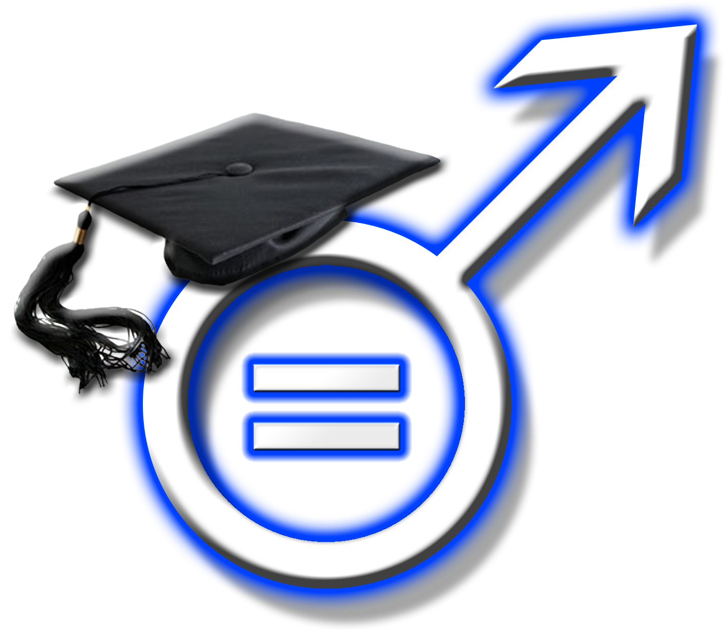 Male Graduation Symbol With Hat And Equal New Bigger - Research (1800x1800), Png Download