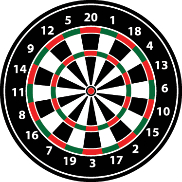 Darts Board Wall Sticker - Dart Board Cork Wall (374x374), Png Download
