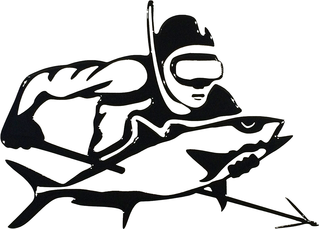 Spearfishing Free-diving Underwater Diving Speargun - Spearfishing Black And White (1200x900), Png Download