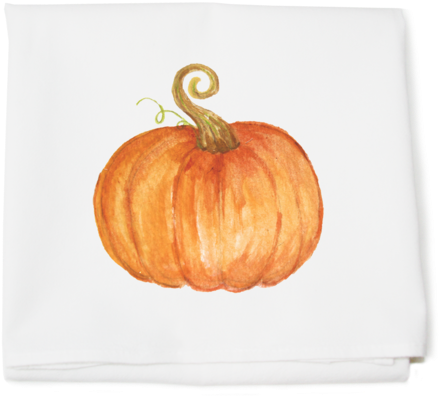 Pumpkin Thankful Flour Sack Towel - Pumpkin (480x443), Png Download