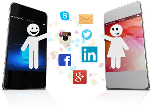Changing The Face Of Communication - Facebook Twitter Instagram Linkedin (719x466), Png Download