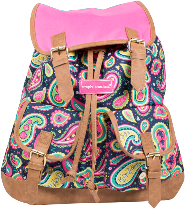 Simply Southern Bookbag - Simply Southern Bookbag - Paisley (661x700), Png Download