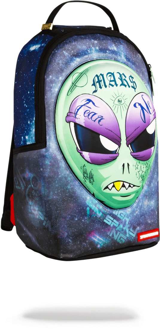 Sprayground- 3d Lenticular Alien Head Backpack - Bag (900x1148), Png Download
