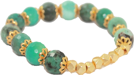 Gold Nugget Spacer Bead Bracelet - Bead (500x500), Png Download