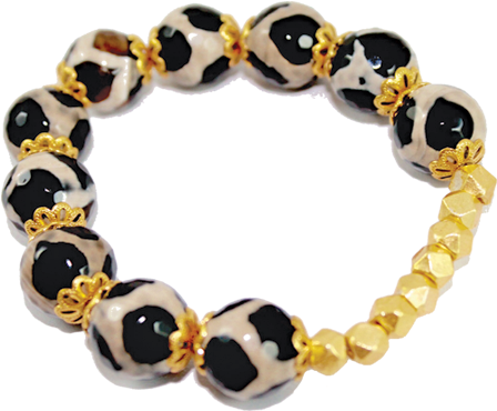 Gold Nugget Spacer Bead Bracelet - Bracelet (500x500), Png Download