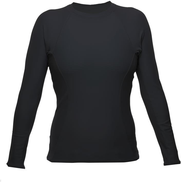 Womens Long Sleeve Rash Guard, Black - Long-sleeved T-shirt (800x800), Png Download