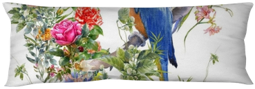 Watercolor Painting With Birds And Flowers, Seamless - نقاشی پرنده با آبرنگ (400x400), Png Download