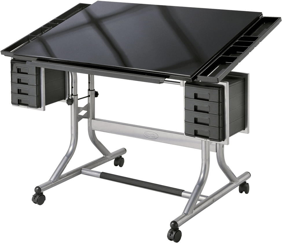 Alvin Craftsmaster Ii Glass Top Deluxe Art & Drawing - Drafting Drawing Table (1000x862), Png Download