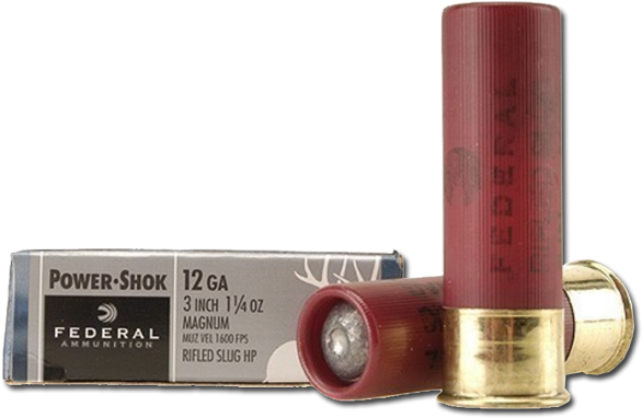 Federal Powershok 5rnd Box 3" - Federal Hollow Point Slug (600x600), Png Download
