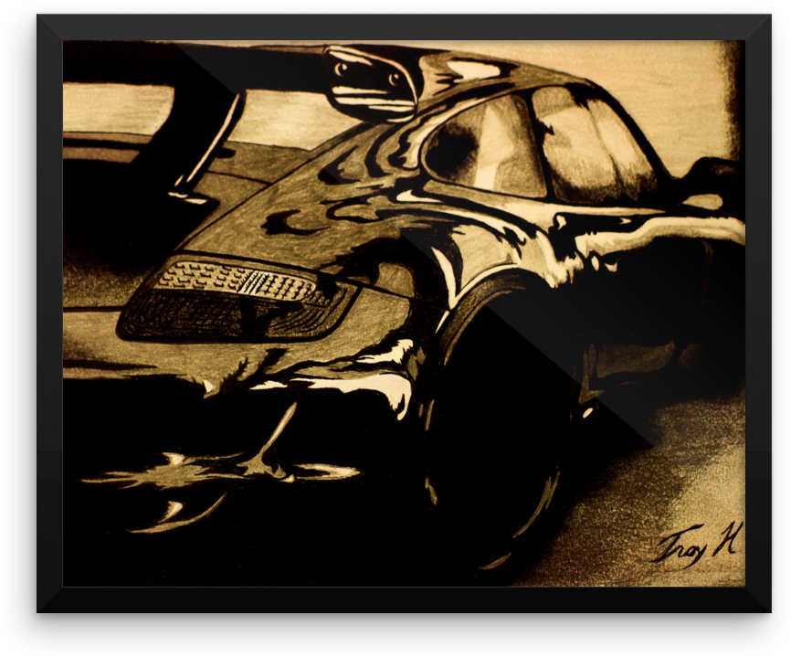 Porsche 911 Framed Poster - Vintage Car (1000x1000), Png Download