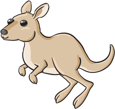 Banner Freeuse Stock Baby Kangaroo Clipart - Cartoon Kangaroo No Background (411x392), Png Download
