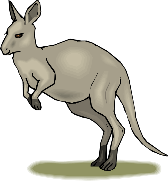 Grey Kangaroo Clipart (692x750), Png Download