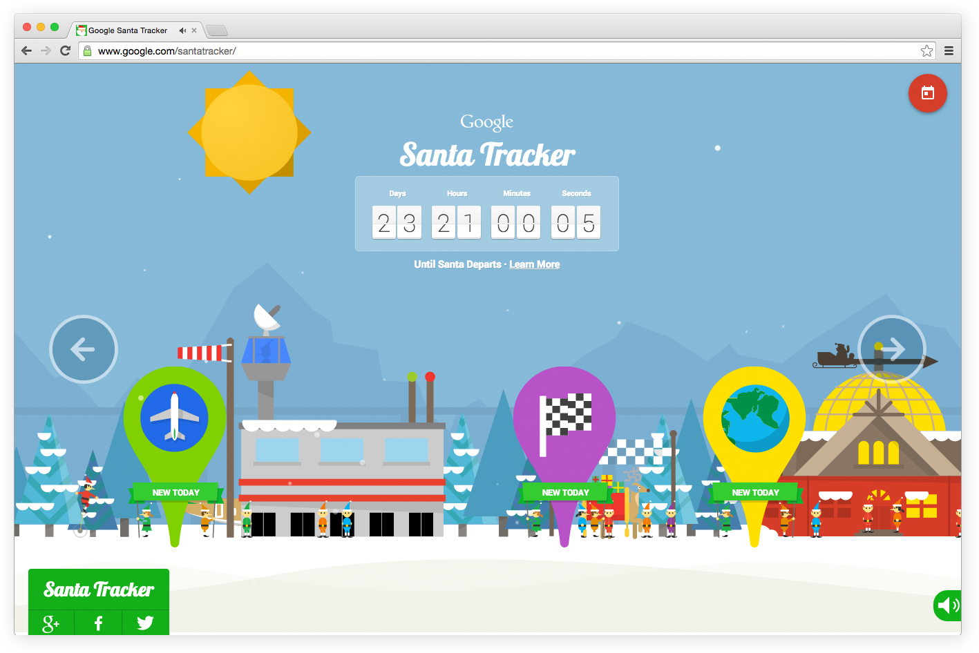 Google Santa Tracker 2014 (1500x1000), Png Download