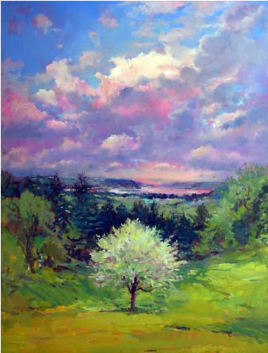 Robert Andriulli - Susquehanna Spring - Painting (500x500), Png Download