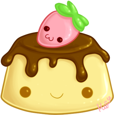Quick Doodle With My New Bamboo Tablet Cute Flan - Flan Kawaii (416x413), Png Download