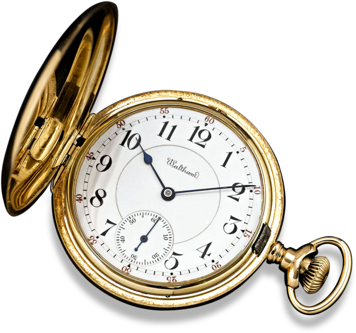Presidential Presentation Pocket Watch By Waltham - Waltham 15 Jewel Open Face White Arabic Dial 12 Size (900x900), Png Download