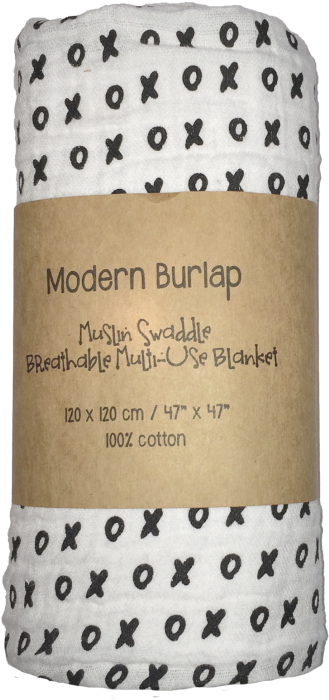 Modern Burlap Muslin Swaddle Xoxo - Orange Mayonnaise (960x720), Png Download