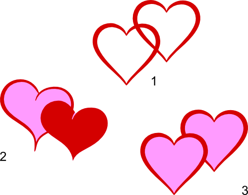 Red Double Heart Clip Art - Double Heart (500x393), Png Download