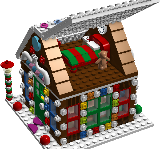 1 / - Lego Gingerbread Man House (1040x633), Png Download