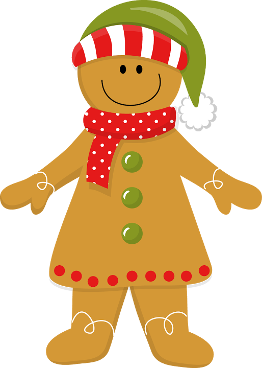 Christmas Girl Clip Art - Christmas Gingerbread Girl Clipart (514x720), Png Download