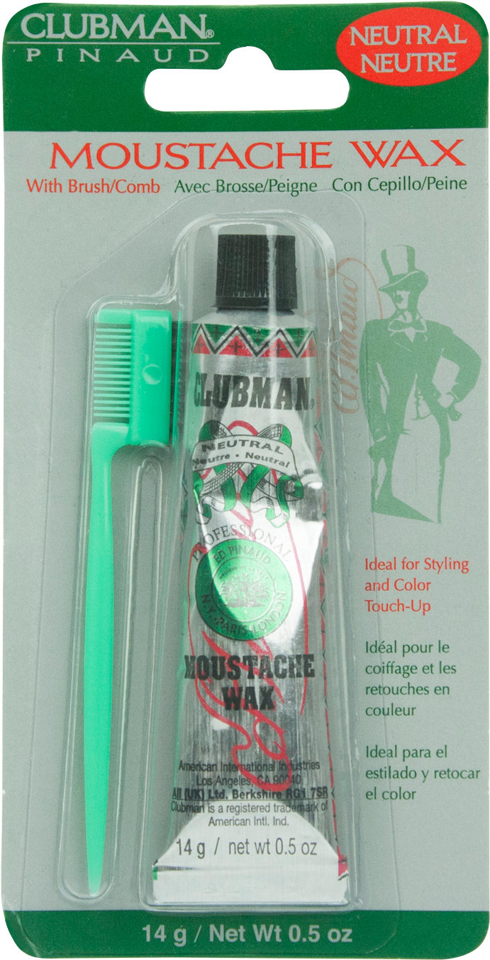 Clubman Moustache Wax Neutral (white) 0.5 Oz (1400x1400), Png Download