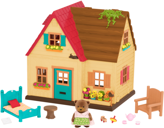Countryside Cottage - Li'l Woodzeez Healthnuggles Bear Family Set (600x440), Png Download
