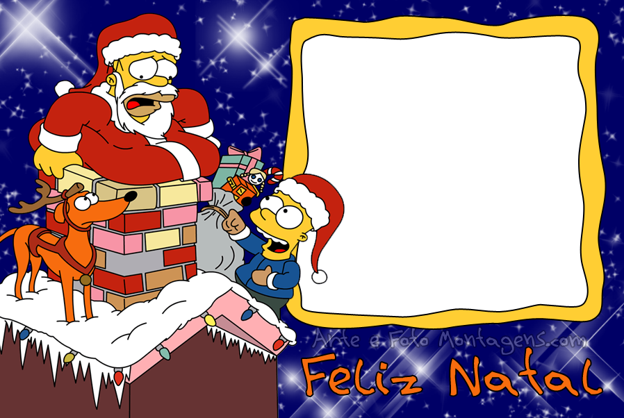 Molduras Ou Cartões De Natal - Homer Simpson Christmas (898x602), Png Download