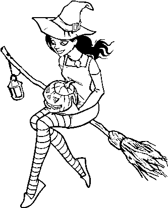 Halloween Witch Coloring Page - Bruja Guapa Para Colorear (600x470), Png Download