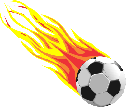 Balon De Futbol Con Fuego Png Transparent Library - Balon Con Llamas Png (405x342), Png Download