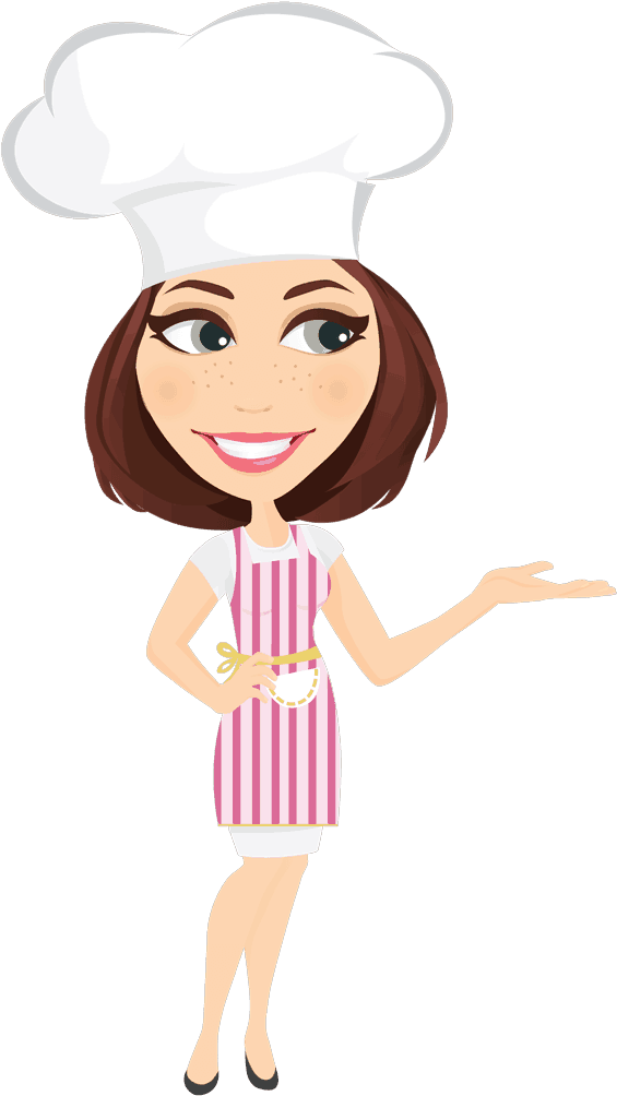 Girl Baker Png - Female Baker Cartoon Png (600x1055), Png Download
