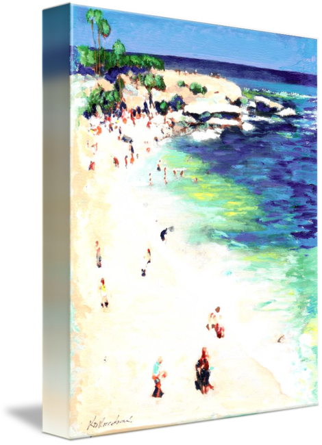 Vector Freeuse Library Day At The Cove La Jolla California - Gallery-wrapped Canvas Art Print 11 X 14 Entitled Sunny (470x650), Png Download