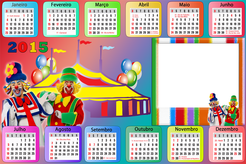 Moldura Circo Patati 2015 - Calendario 2018 Do Patati Patata (1000x667), Png Download