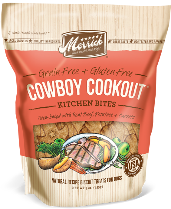 Merrick Kitchen Bites Cowboy Cookout 9oz - Merrick Dog Treats (650x748), Png Download