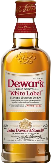 Dewars White Label Blended Scotch Whisky - White Label Whisky Png (206x661), Png Download