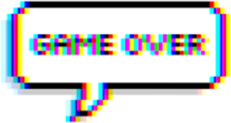 Game Gameover Glitch Tumblr Balloon Text - Picsart Game Over (1024x1024), Png Download