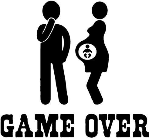 Game Over Pregnancy Shirt (500x500), Png Download