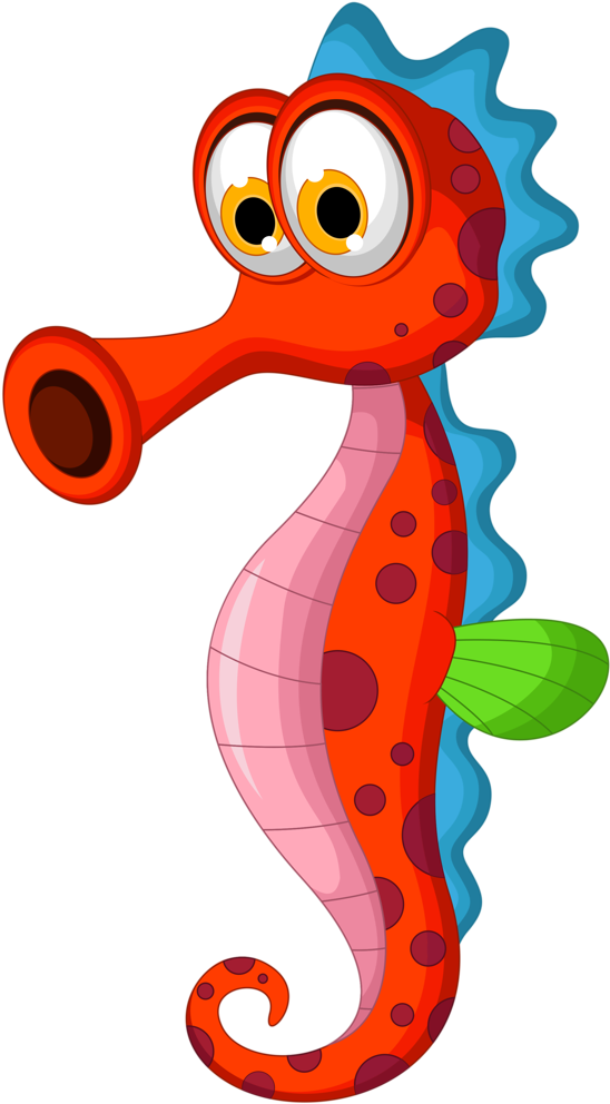 Ocean Creatures Clipart At Getdrawings - Sea Horse Cartoon (515x800), Png Download